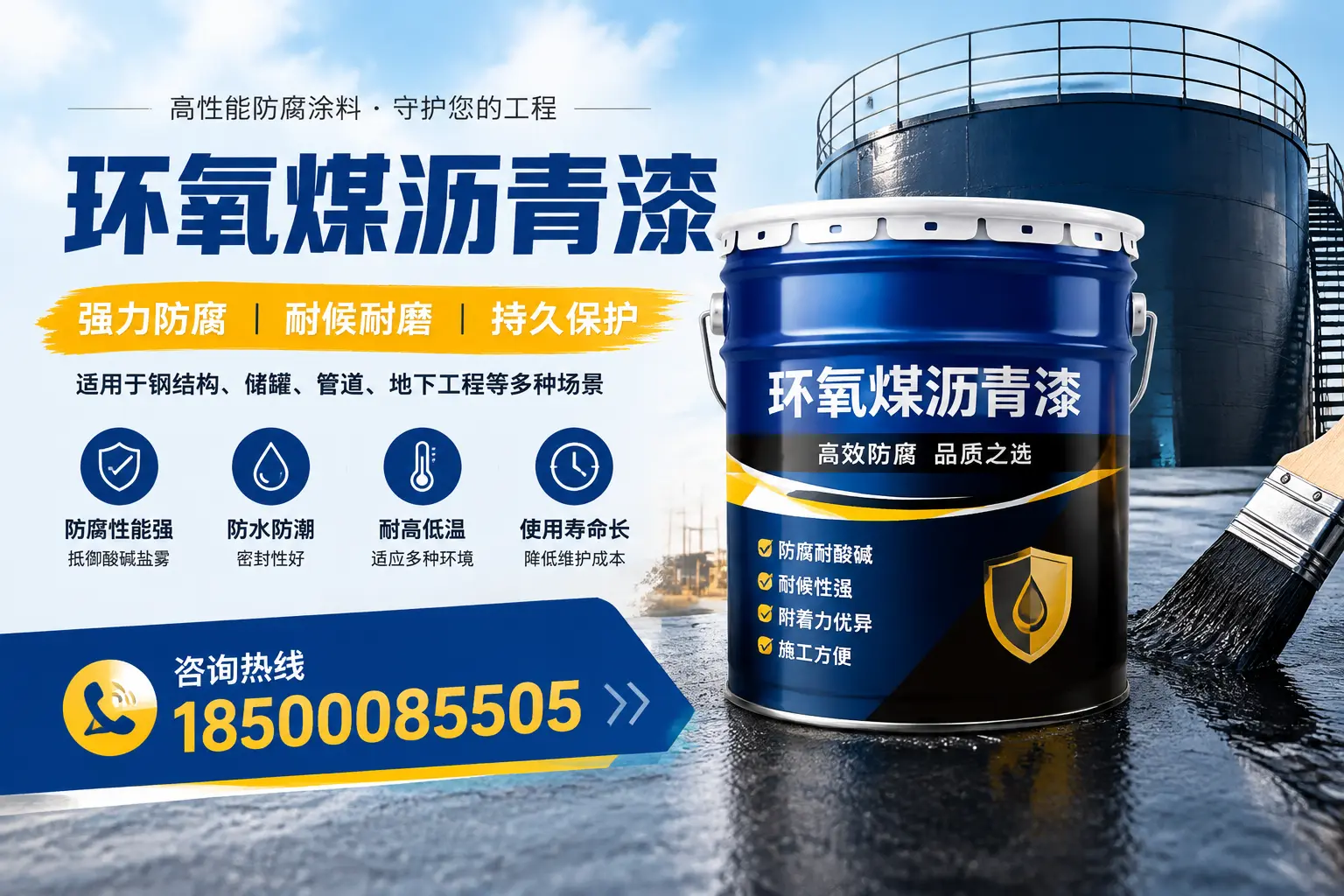 环氧煤沥青漆在工业中的应用，五指山企业的选择